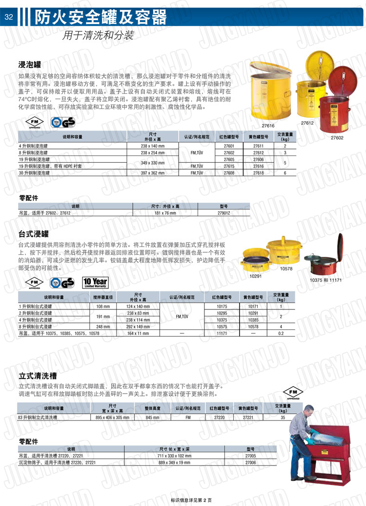 美國杰斯瑞特，justrite，臺式浸泡罐，立式清洗槽，清洗罐